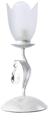 LUMETTO OLGA BIANCO/ARGENTO VETRO SATINATO