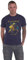 Iron Maiden T Shirt Piece of Mind Gold Eddie Official Unisex Navy Blue XL