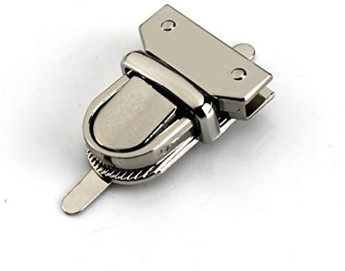 FIZOVER 1 Stück Metallpresse, Druckverschluss, Zungenverschluss, Tasche, Aktentasche, Federverschluss, dekorative Verschlüsse, Verschluss, Lederhandwerk, Hardware-Zubehör, Silber