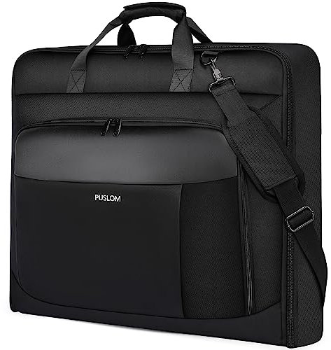 Housse à Vêtements de 3 Costume Housse Voyage Costume Homme pour Les Voyages d'affaires Sac à Bagage à Main Valise Housse Vêtement Voyage Sac Pliable pour Ordinateur Portable de 15,6 Pouces, Noir