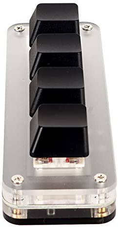 VBESTLIFE Clavier Macro Commutateur Rouge Ergonomique Boutons Personnalisés Mini Clavier USB pour PC (4 clés)