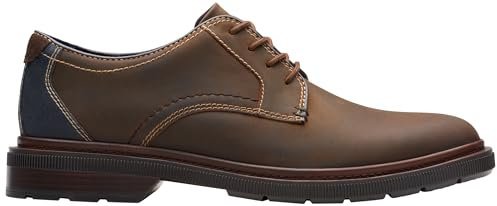 Clarks Herren Burchill Derby, Beeswax Leather, 42 EU