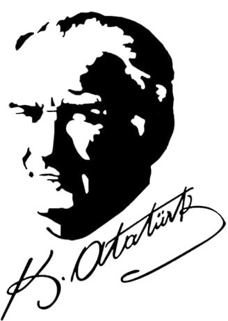 FAiruo Schwarzer Autoaufkleber für Minister Atatürk und Signature Vinyl Aufkleber Wasserdichtes Dekor auf der LKW-Stoßstange Heckscheibe (Farbe: A, Größe: 14,7 x 20 cm)