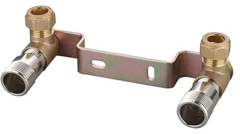 OMOTOOL Verdeckte Dusche Wasserhahn Wand Halterung Positioner Connector 15mmx1/2'' Für freiliegende thermostatische Bad Duscharmatur Armatur,Wandbefestigung Befestigungsplatte
