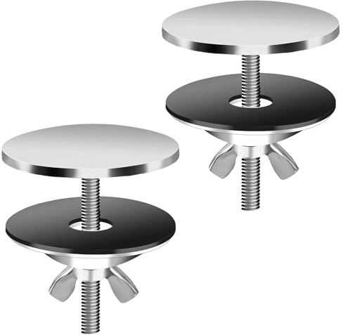 2 Pack 2 Kitchen Sink Hole Cover Stainless Steel Kitchen Faucet Hole Cover Sink Caps for Top Holes, Silver Sink Tap Hole Plate Stopper Covers Metal Sink Hole Plug