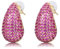 WillTen Orecchini a goccia in oro da donna, duplicati degli orecchini con zirconi rosa, orecchini a cerchio in oro a goccia placcati in oro da donna