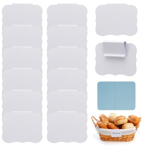 LELE LIFE 14 Pack Storage Bin Labels - Clip-On, Reusable & Removable Tags, Chalkboard Labels for for Organizing Bins, Cubes, Baskets (White)