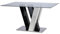 Vente-unique-Mesa de Comedor Winch - 6 Cubiertos - MDF y Cristal Templado - Negro y Blanco