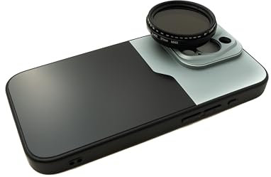 SYSTEM-S ND Vario Filtro 37 mm da 2 a 400 densità neutra con custodia per iPhone 15 Pro