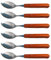 Acan Tradineur - Pack de 6 cucharas de Mesa de Acero Inoxidable y Mango de Madera, Cubiertos clásicos de Cocina, aptas para lavavajillas - 20 cm