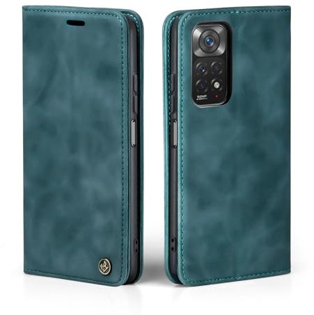 LBH Handyhülle für Xiaomi Redmi Note 11 / 11S in Petrol Blau mit Karten- und Geldfach Smartphone Hülle mit Standfunktion Flip Case Schutzhülle Magnetverschluss Vintage