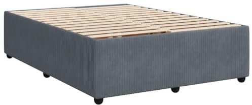 vidaXL Bettgestell, Polsterbett Bett für Schlafzimmer, Bettrahmen mit Lattenrost, Doppelbett Schlafzimmerbett, Dunkelgrau 140x200cm Samt