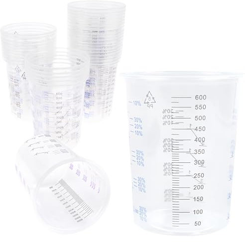 50 Pieces Paint Mixing Cups, Plastic Measuring Cup, Plastic Mixing Cup for Liquids, Resin Mixing, Paint