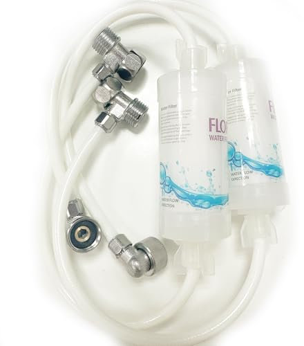 R FLORY 2PCS 3 Way T Shape Adapter with Filters G1/2 3/8 Inch Diverter Valve Adapter for Bidet for Flory FDB300/FDB320/FDB600/FDB608 Intelligent Bidet Seat (G1/2 Diverter)