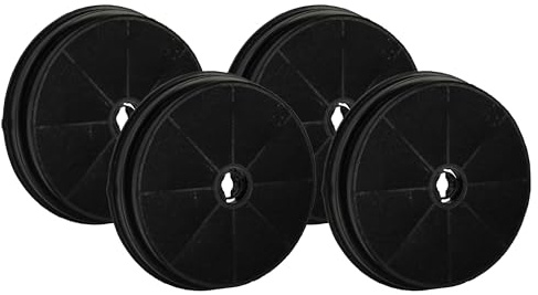 vhbw 4x Aktivkohlefilter kompatibel mit Rosieres SED65XE | KTR90XE, KTR110XE, KTR110X, KT90PE, KT90PA, KT90BLE Dunstabzugshaube - 19 cm