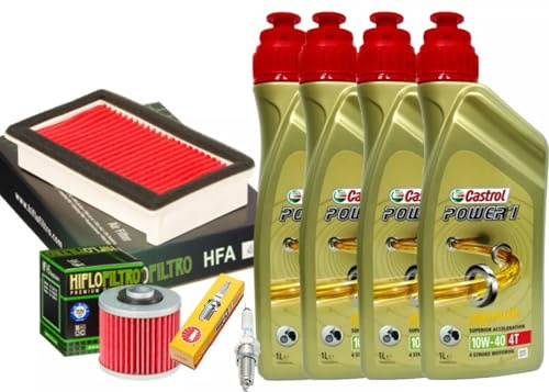Kit tagliando Castro.l 10W40, Filtro aria, Filtro olio, Candela compatibile con Yamaha XT 600 1993