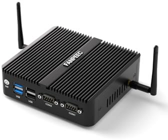 FANPEEC Mini PC sans Ventilateur N100 8Go DDR4 128Go MSATA SSD, PC Industriel Windows11 Pro/Linux, Triple écran 4K, 2xLAN, 4xUSB, WiFi5 BT4.2, TPM2.0, Fanless PC pour Serveur Professionnel/Domestique