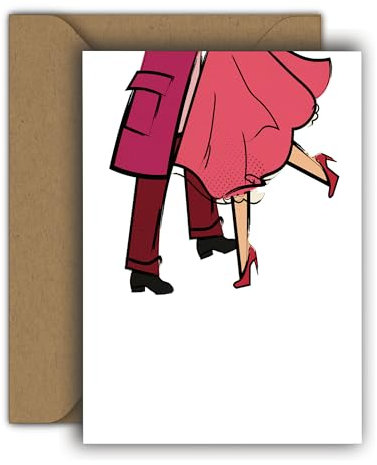 Edition Colibri Valentinstag Karte für Sie und Ihn, A6, Klappkarte mit Umschlag, Liebeskarte, Jahrestag, Jubiläumskarte, Valentinstagskarte, Herzmensch (Tanzende Herzen)