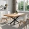 Table à Manger Extensible de 140 cm à 170 cm - Table de Salle à Manger Moderne avec Pieds en métal croisés pour 6 à 8 Personnes - Plateau de Table Robuste - 140-170 x 70 cm (L x l) - Aspect Bois