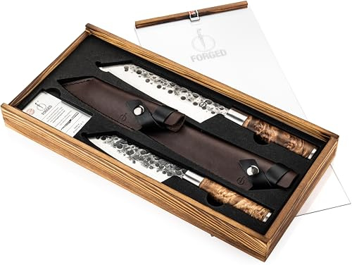 Forged VG10 Bunka Messerset 4-teilig, handgefertigt, in Holzkiste