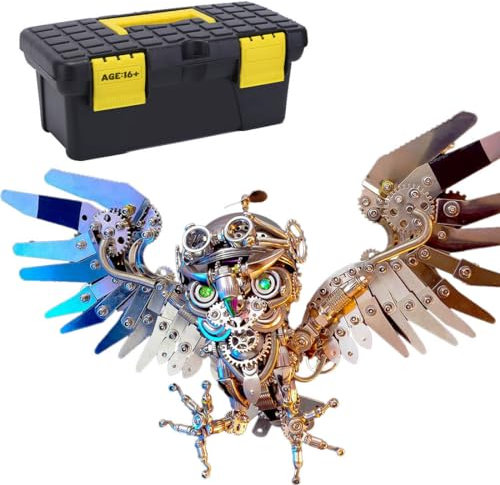 JOYARCH 3D Metal Puzzle Kits, 700+Teile DIY Steampunk Nocturnal Owl Model, Ornament Toy for Teens and Adults