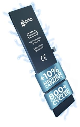 prio® Akku für iPhone 13 | 3560 mAh | Premium Ersatzakku | +10% Kapazität | Lange Laufzeit | über 800 Ladezyklen