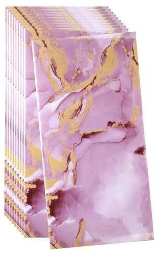 sourcing map 10 pannelli da parete con pellicola adesiva da 59,9 x 30 cm, effetto pelle, con mattoni, copertura di 1,8 mq, con piastrelle in marmo adesivo, backsplash, filo oro rosa