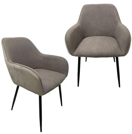 HTI living Stuhl Albany Soft Hellbraun 2er-Set Esszimmerstuhl Armlehnenstuhl Polsterstuhl