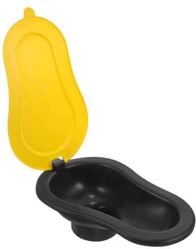 Beavorty Tragbare Kunststoff Hocktoilette Gelb Mit Deckel Robuste Temporäre Outdoor Toilette Für Baustellen Und Camping Einfache Reinigung Mobiles Toiletten Eimer System Für Notfälle Und Renovierung