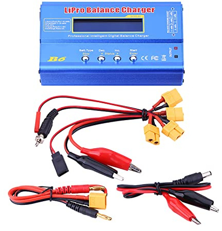 ZenithAur RC Lipo Battery Charger 80W Digital Balance Charger Discharger for Lipo NiMh RC Hobby Batteries with Intelligent Management and Temperature Detection (With XT60 plug)