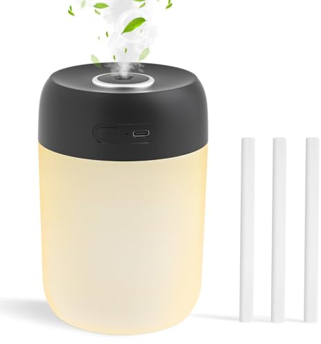 KISSLEAF 650ml mini umidificatore per ambienti per camera da letto, cameretta, piante, 6H lunga durata 28 dB umidificatore silenzioso per bambini(nero)