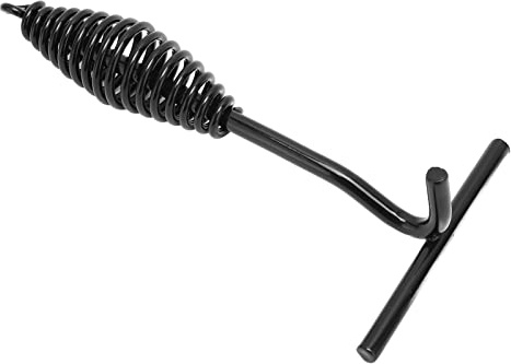 Aumotop Camp Dutch Oven Deckelheber, Schwarzes Finish, Eisen, 26 Cm, Spiralgriff, Kompaktes Design für Outdoor-Camping