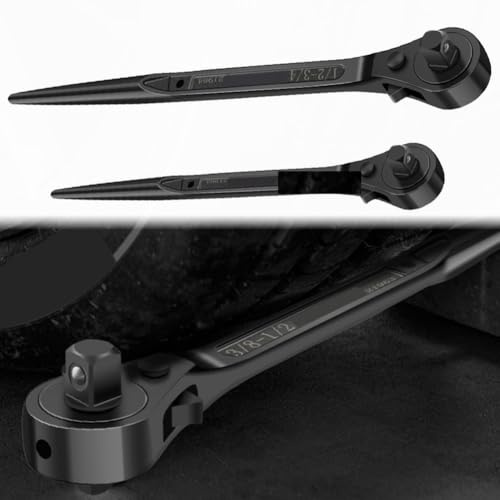 Llave de trinquete mecánica de doble cara con diseño de brazo de palanca optimizado para una mejor aplicación de fuerza (1/2-3/4)