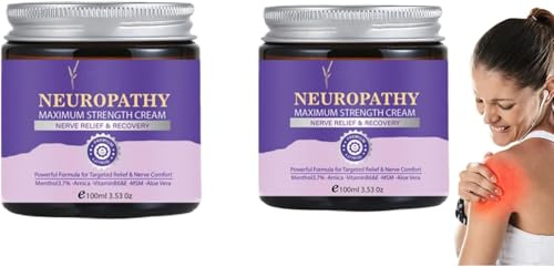 Neuropathie-Creme mit maximaler Stärke, Muskelmassagecreme, milder Hautpflegebalsam, spendet intensive Feuchtigkeit, schnell einziehende Formel