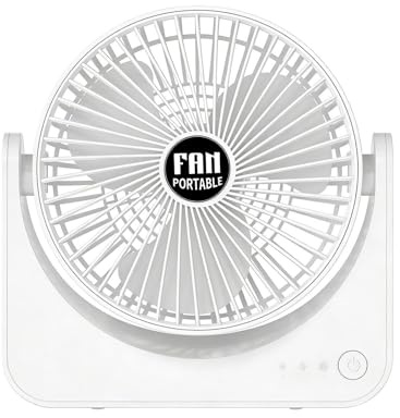 Fan for Desk,Quiet Rechargeable Battery Operated Adjustable | Powerful Cooling Small Fan - for Home Bedroom Office School Dorm Table Travel Camping Fishing Trip Summer