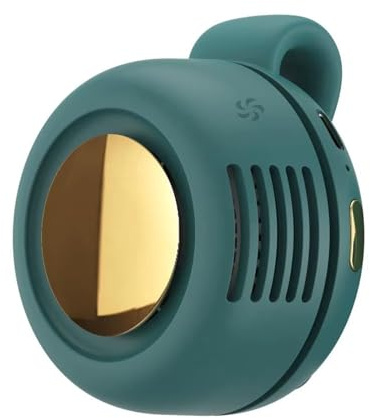Mini Ventilator mit Clip, Tragbarer Rotorloser Ventilator Leise, Handventilator zum Klemmen Klein, Nackenventilator, Portable Fan, Sommer Gadgets, Shirt Ventilatoren to go für Unterwegs Büro, Grün
