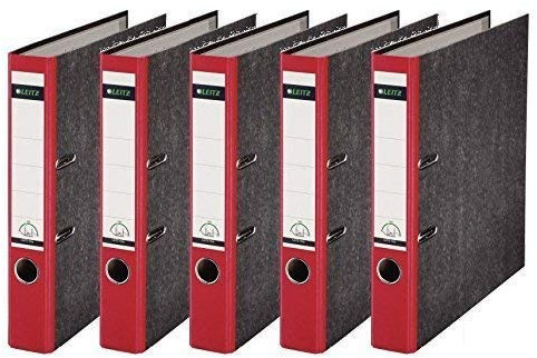 Leitz hochwertiger Ordner 180°, schmal | 5er Pack, rot, 1