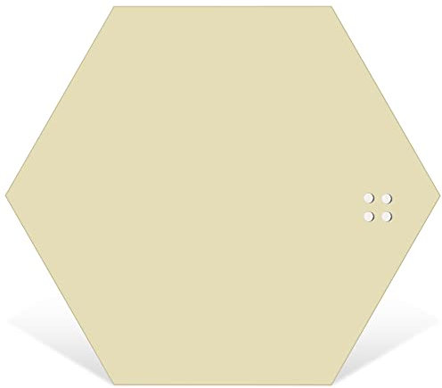 banjado Glas Magnettafel (40 x 35cm) - Magnetwand Glas - Magnetpinnwand als Memoboard - Pinnwand Magnettafel Küche, Büro, Kinderzimmer in der Beige