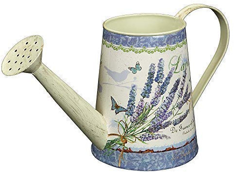 linoows Lavendel Gießkanne, Retro Kanne zum bepflanzen im Landhaus Stil