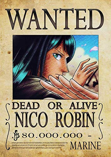 Poster One Piece Nico Robin Wanted Anime Manga