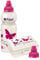 Fizzii Set Trinkflasche 600ml + Lunchbox inkl. Obst-/ Gemüsefach (schadstofffrei, spülmaschinenfest, Motiv: Schmetterling)