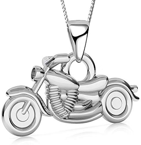 Damen Motorrad Halskette mit Anhänger aus 925 Sterling Silber Männer