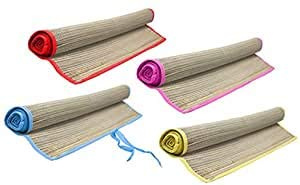 HomestreetUK Roll Up Straw Beach Mat Natural Lightweight for Camping, Picnic, Beach, Park and more 175cm by 60cm (FOUR)