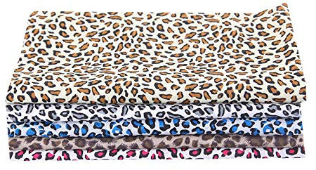 LUMoony MoonyLI Stoff mit Leopardenmuster Baumwollstoff Bastelbündel DIY Handmade Sewing Crafting Vorgeschnittenes Patchwork Leoparden-Tiermuster Bedruckter Baumwollsteppstoff