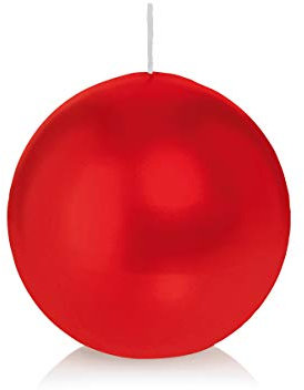 Wiedemann Kerzen Kugelkerzen Rubin Rot Ø 80 mm, 6 Stück, rußarm, tropffrei, hochwertiger Docht