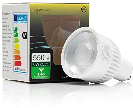 Auraglow GU10 Farbwechsel LED Lampe, Dimmbarer RGB Spot