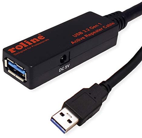 ROLINE Câble répéteur actif USB 3.2 Gen 1, noir, 10 m