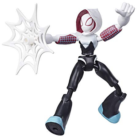 Spider-Man Marvel Bend and Flex Ghost Actionfigur Spielzeug, 15 cm Flexible Figur, inklusive Webzubehör, für Kinder ab 6 Jahren