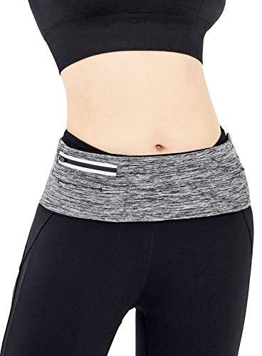 Gisdanchz Laufgürtel Handy Handytasche Laufen Joggen Damen Lauftasche Tasche Bauchtasche Gürteltasche Running Belt Hüfttasche Herren Handyhalterung Gürtel Laufgurt Sportgürtel Grau