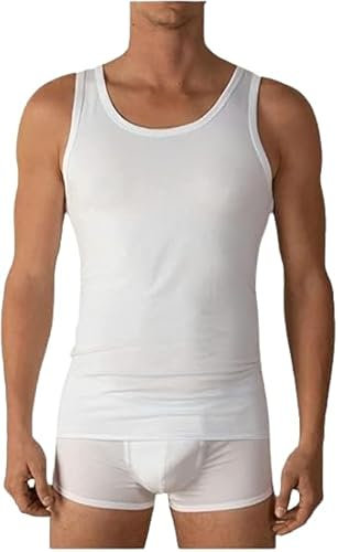 Liabel Canotta Intima Spalla Larga 100% Cotone Pettinato 3-6-12 Pezzi Canottiera Intima Uomo in Cotone B32 (6 Pezzi Bianco, XXL)